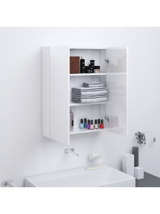 Koupelnová skříňka se zrcadlem 60 x 15 x 75 cm MDF zářivě bílá
