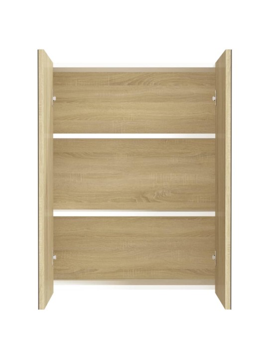 Koupelnová skříňka se zrcadlem 60x15x75 cm MDF bílá a dub