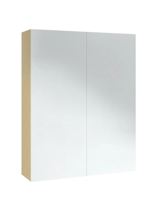 Koupelnová skříňka se zrcadlem 60x15x75 cm MDF bílá a dub