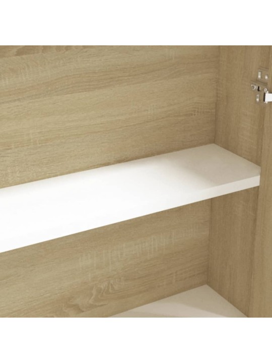 Koupelnová skříňka se zrcadlem 60x15x75 cm MDF bílá a dub