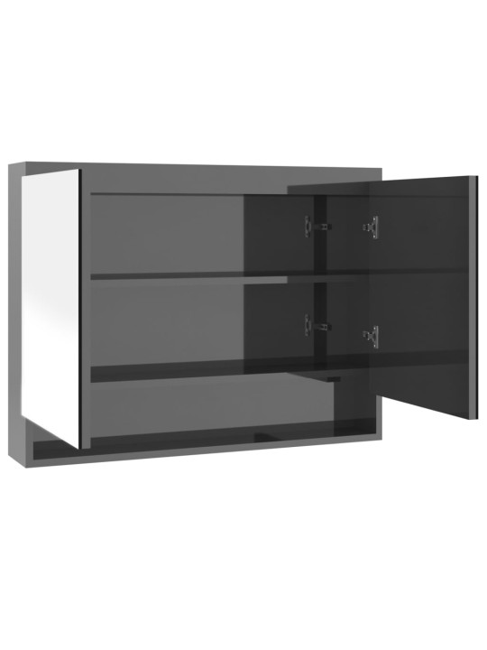 Koupelnová skříňka se zrcadlem 80 x 15 x 60 cm MDF zářivě šedá