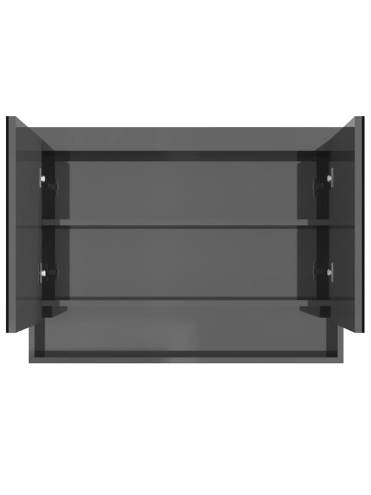 Koupelnová skříňka se zrcadlem 80 x 15 x 60 cm MDF zářivě šedá