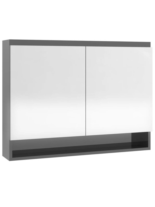 Koupelnová skříňka se zrcadlem 80 x 15 x 60 cm MDF zářivě šedá