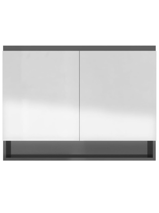 Koupelnová skříňka se zrcadlem 80 x 15 x 60 cm MDF zářivě šedá