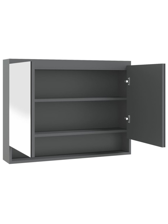 Koupelnová skříňka se zrcadlem 80 x 15 x 60 cm MDF šedá