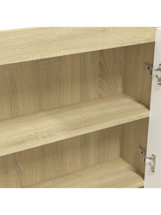 Koupelnová skříňka se zrcadlem 80 x 15 x 60 cm MDF bílá a dub