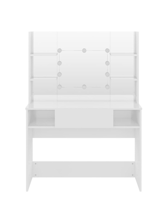 Kosmetický stolek s LED světly 100x40x135 cm MDF zářivě bílý