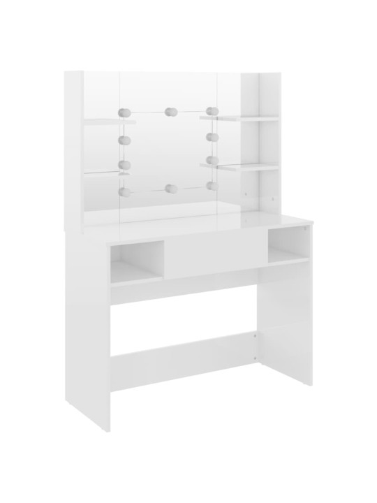 Kosmetický stolek s LED světly 100x40x135 cm MDF zářivě bílý