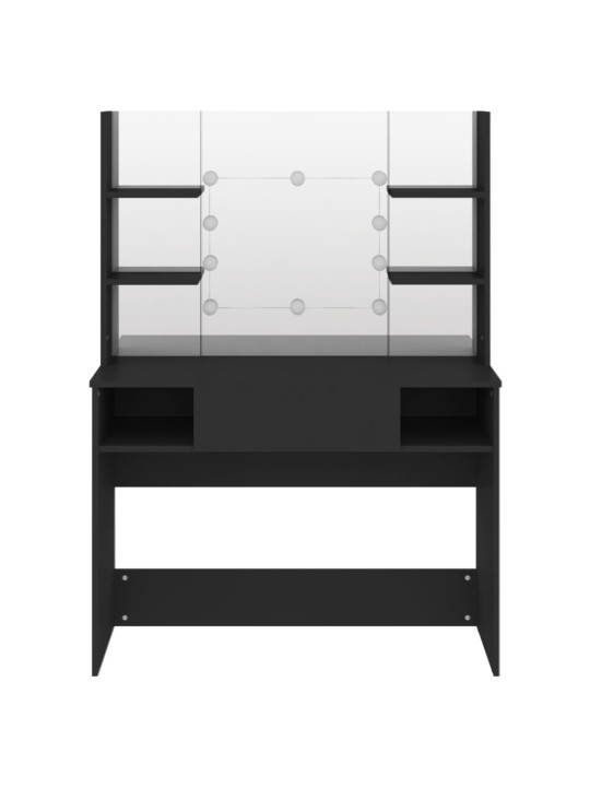 Kosmetický stolek s LED světly 100 x 40 x 135 cm MDF černý