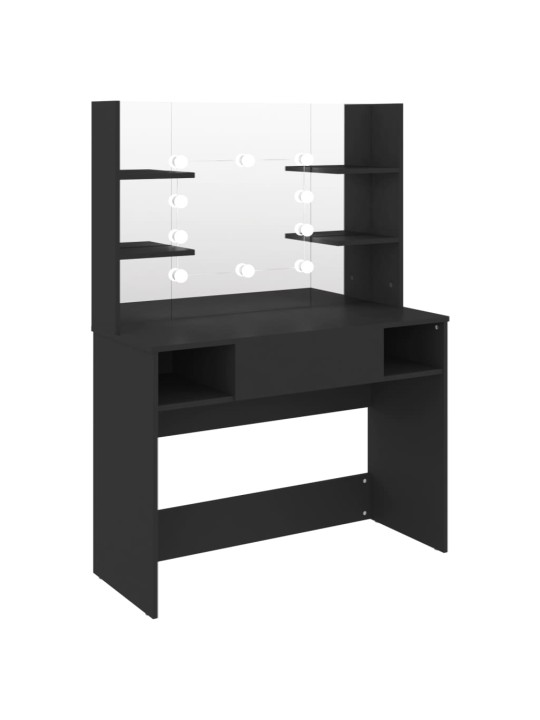 Kosmetický stolek s LED světly 100 x 40 x 135 cm MDF černý