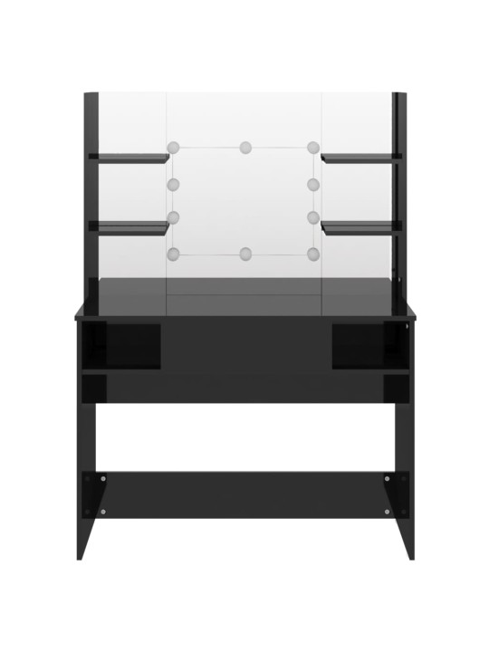 Kosmetický stolek s LED světly 100x40x135 cm MDF zářivě černý