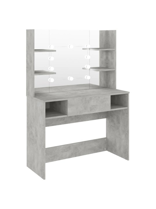 Kosmetický stolek s LED světly 100x40x135 cm MDF betonově šedý