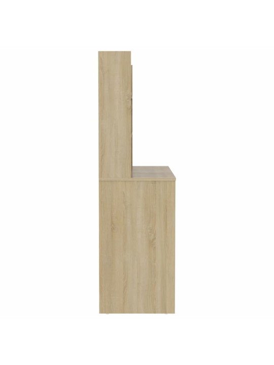 Kosmetický stolek s LED světly 100 x 40 x 135 cm MDF dub
