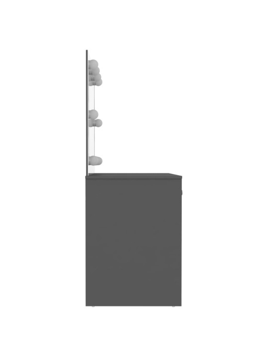Kosmetický stolek s LED světly 110 x 55 x 145 cm MDF šedý