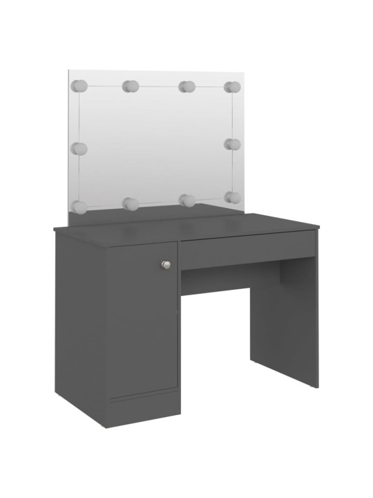Kosmetický stolek s LED světly 110 x 55 x 145 cm MDF šedý