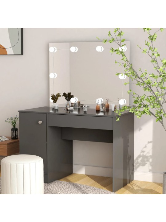 Kosmetický stolek s LED světly 110 x 55 x 145 cm MDF šedý