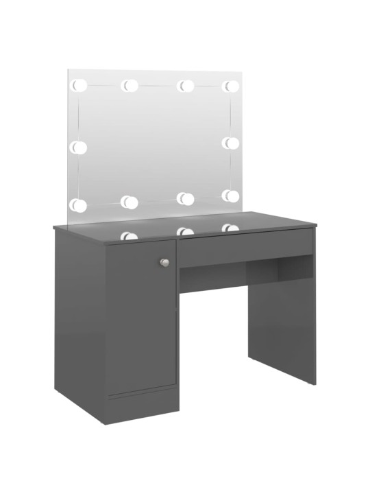Kosmetický stolek s led světly 110x55x145 cm mdf zářivě šedý