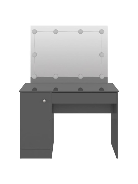 Kosmetický stolek s led světly 110x55x145 cm mdf zářivě šedý