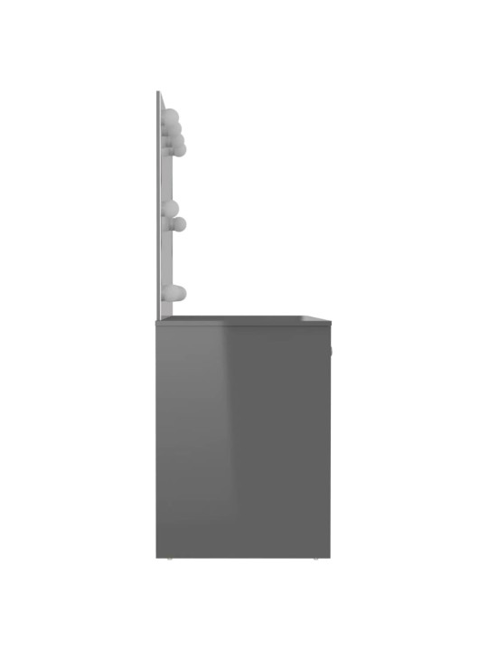 Kosmetický stolek s led světly 110x55x145 cm mdf zářivě šedý