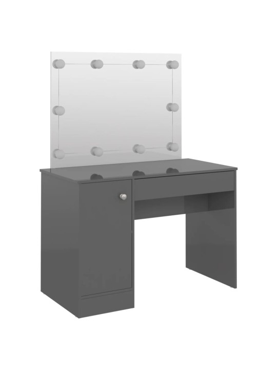 Kosmetický stolek s led světly 110x55x145 cm mdf zářivě šedý
