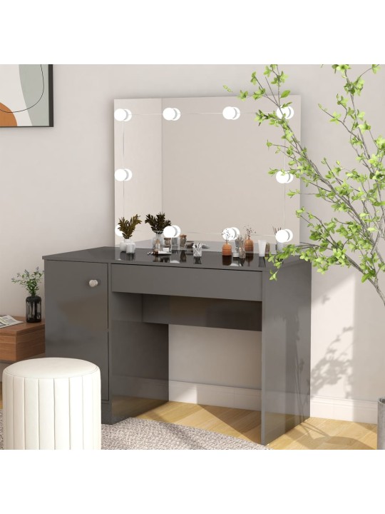 Kosmetický stolek s led světly 110x55x145 cm mdf zářivě šedý
