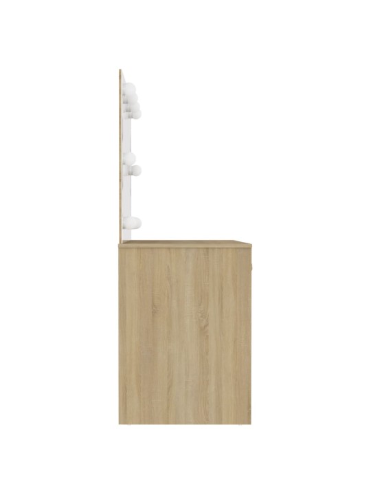 Kosmetický stolek s LED světly 110 x 55 x 145 cm MDF dub
