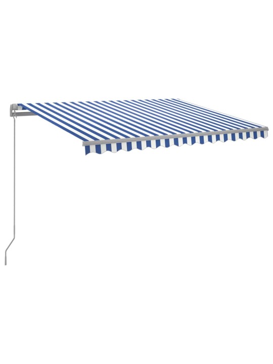 Ručně zatahovací markýza s led světlem 300 x 250 cm modrobílá