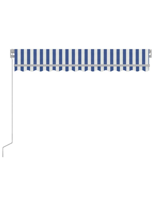 Ručně zatahovací markýza s led světlem 300 x 250 cm modrobílá