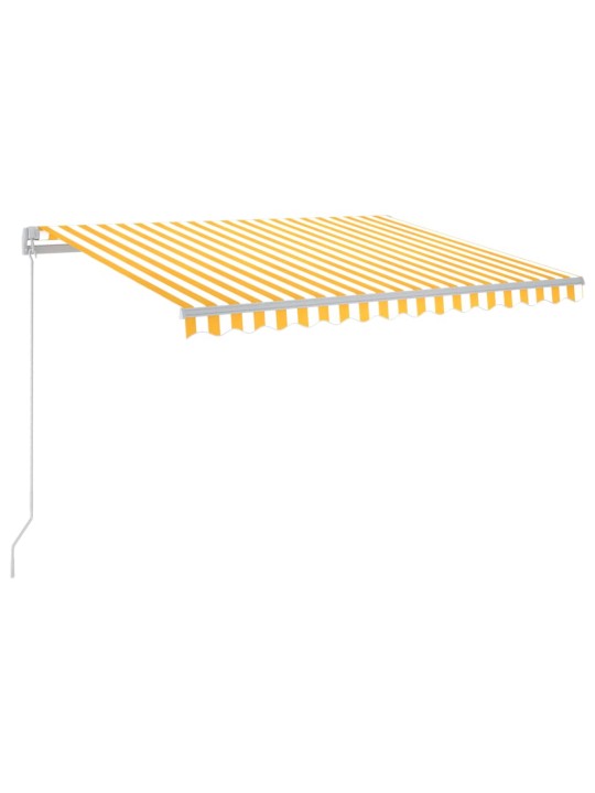 Ručně zatahovací markýza s led světlem 300 x 250 cm žlutobílá