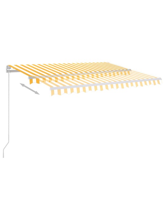 Ručně zatahovací markýza s led světlem 300 x 250 cm žlutobílá