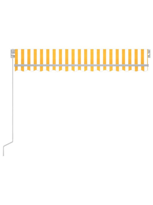 Ručně zatahovací markýza s led světlem 300 x 250 cm žlutobílá