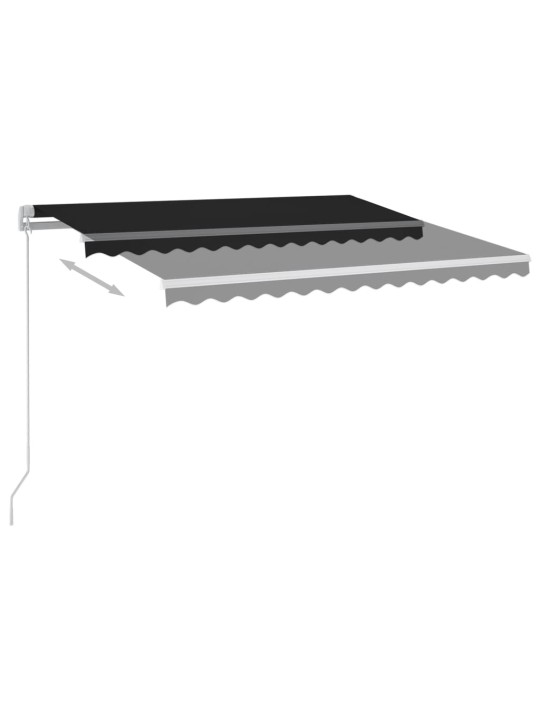 Ručně zatahovací markýza s led světlem 300 x 250 cm antracitová