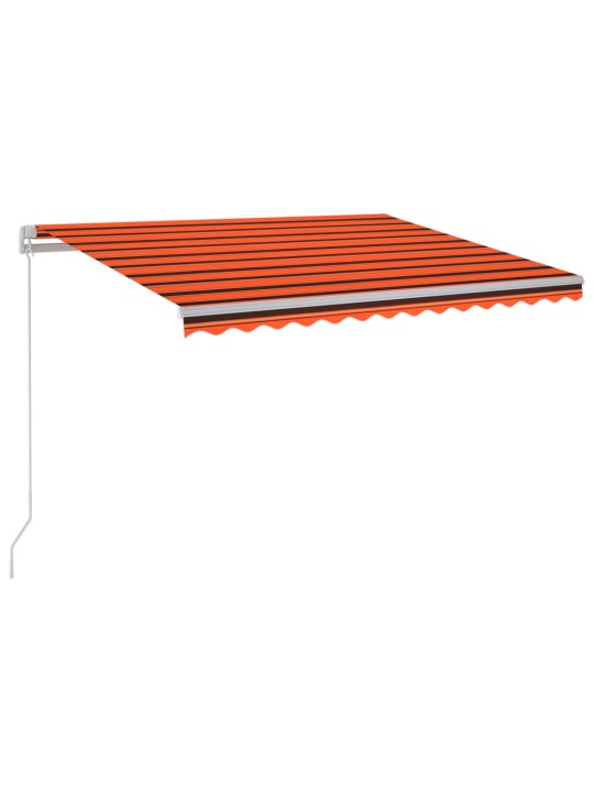 Ručně zatahovací markýza s led světlem 300x250 cm oranžovohnědá