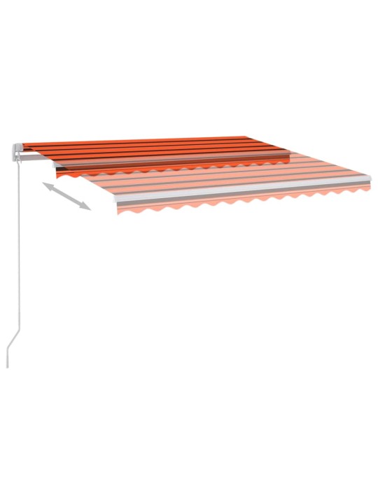 Ručně zatahovací markýza s led světlem 300x250 cm oranžovohnědá