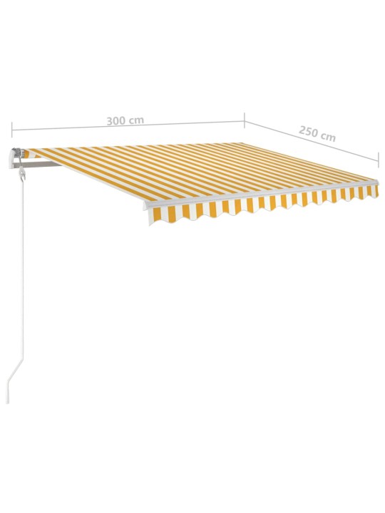 Automatická zatahovací markýza 300 x 250 cm žlutobílá