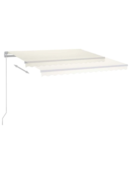 Ručně zatahovací markýza s led světlem 350 x 250 cm krémová