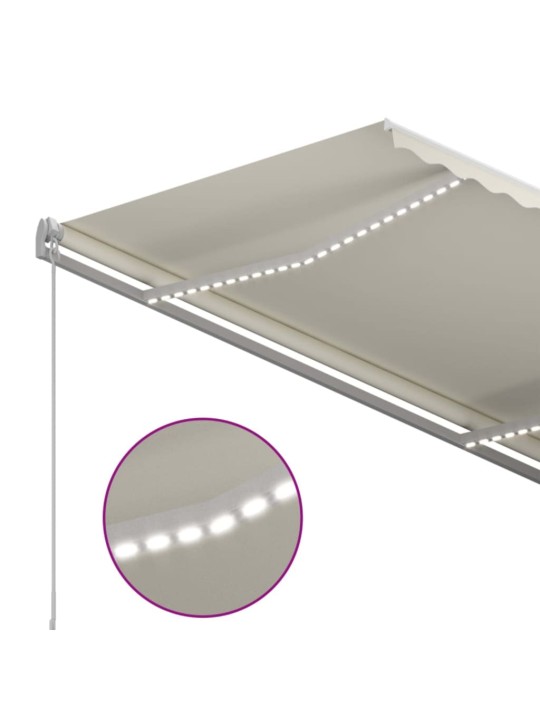 Ručně zatahovací markýza s led světlem 350 x 250 cm krémová
