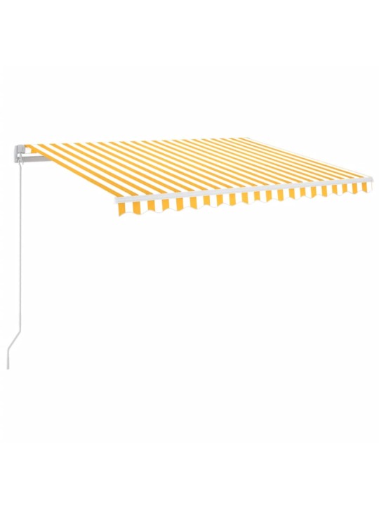 Ručně zatahovací markýza s led světlem 350 x 250 cm žlutobílá