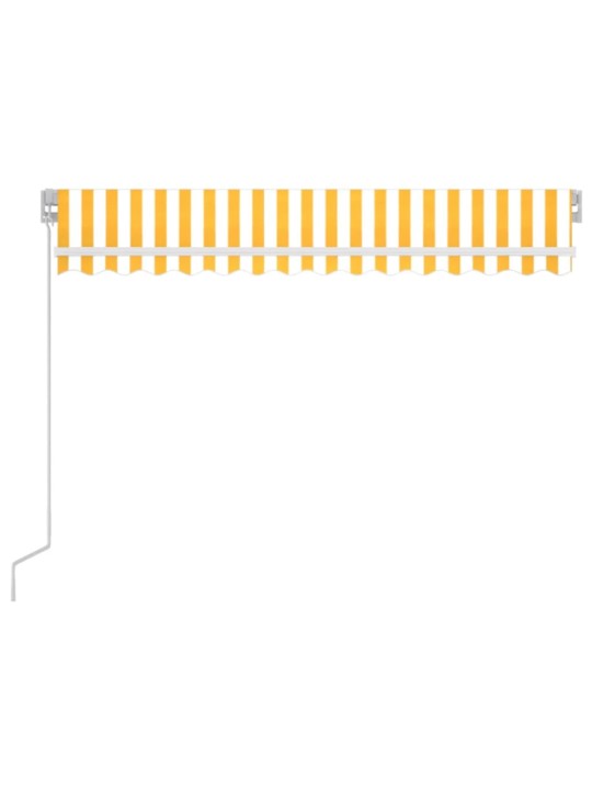 Ručně zatahovací markýza s led světlem 350 x 250 cm žlutobílá