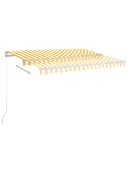 Ručně zatahovací markýza s led světlem 350 x 250 cm žlutobílá