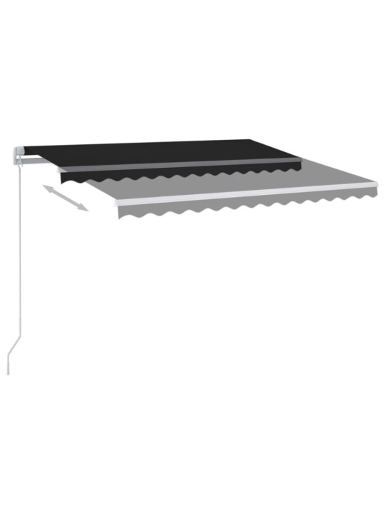 Ručně zatahovací markýza s led světlem 350 x 250 cm antracitová
