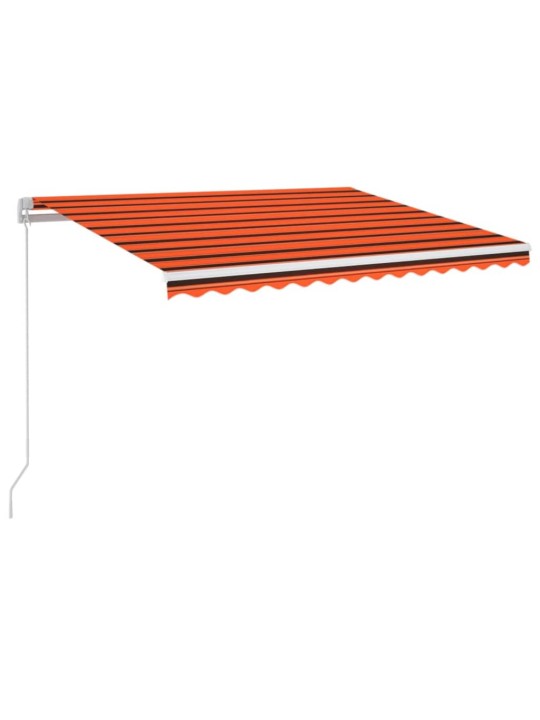 Ručně zatahovací markýza s led světlem 350x250 cm oranžovohnědá