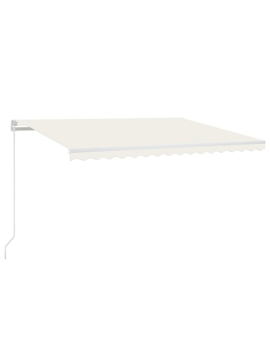 Ručně zatahovací markýza s LED světlem 400 x 300 cm krémová