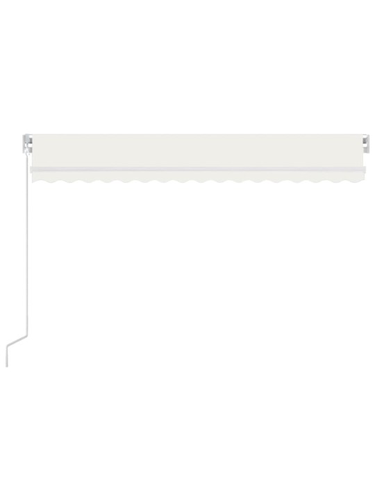 Ručně zatahovací markýza s LED světlem 400 x 300 cm krémová