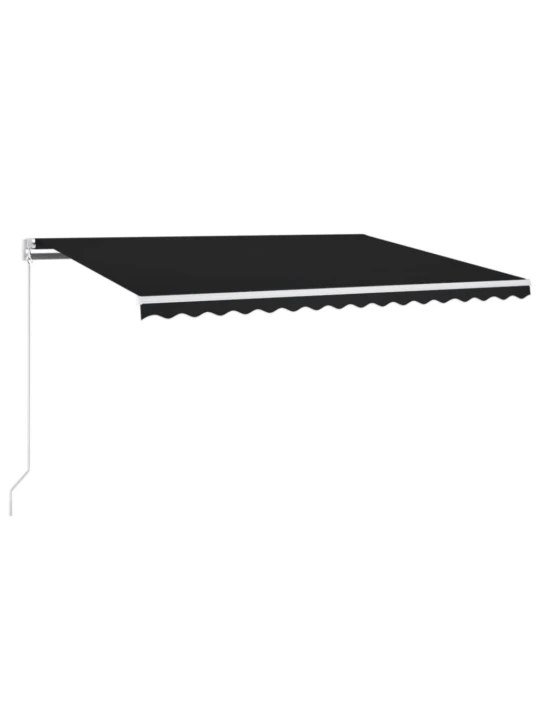 Ručně zatahovací markýza s LED světlem 400 x 300 cm antracitová