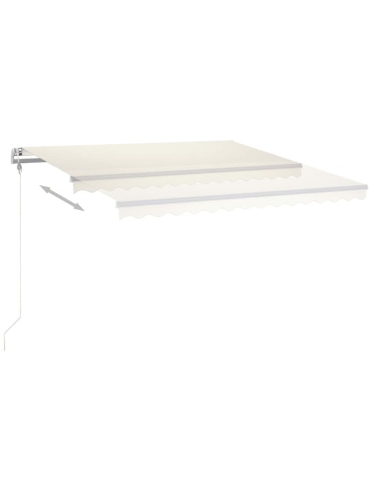 Automatická markýza LED a senzor větru 400 x 300 cm krémová