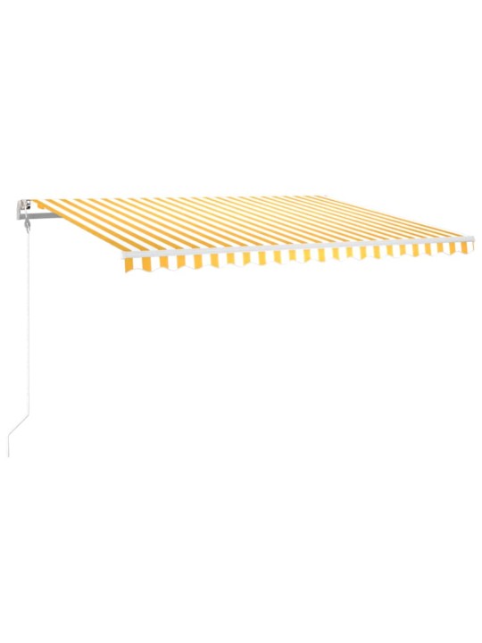 Automatická markýza LED a senzor větru 400 x 300 cm žlutá/bílá