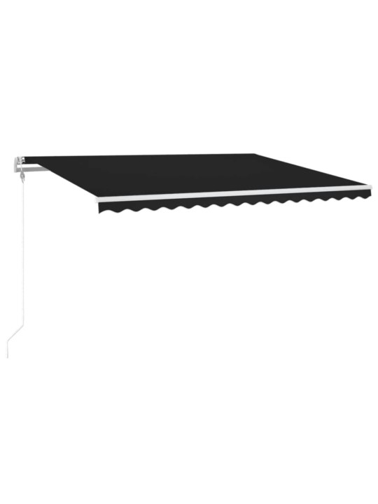 Automatická markýza LED a senzor větru 400 x 300 cm antracitová