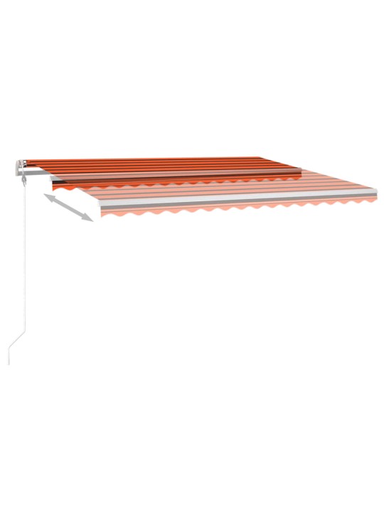 Automatická markýza LED a senzor větru 400x300 cm oranžovohnědá