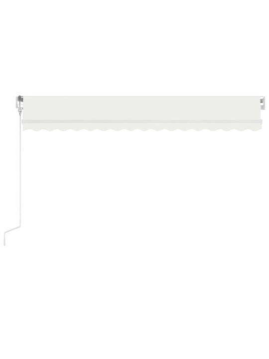 Automatická markýza LED a senzor větru 450 x 300 cm krémová